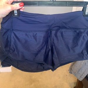 Lululemon navy blue Mesh speed shorts size 6